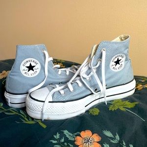 pale blue platform converse